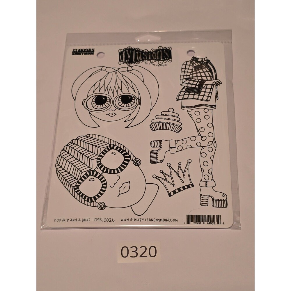 Dylusions Dyan Reaveley Hop Skip and a Jump DYR10026 Rubber Cling Stamps